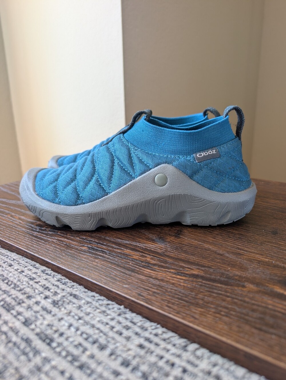 Oboz Teal Blue Whakata Puffy Insulated Comfort Slip On Shoes